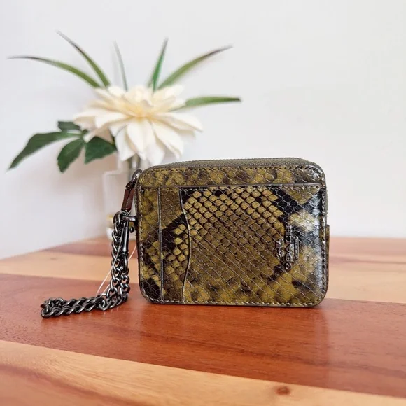 NWT Coach Snake Print Chain Wallet - Picture 3 of 5